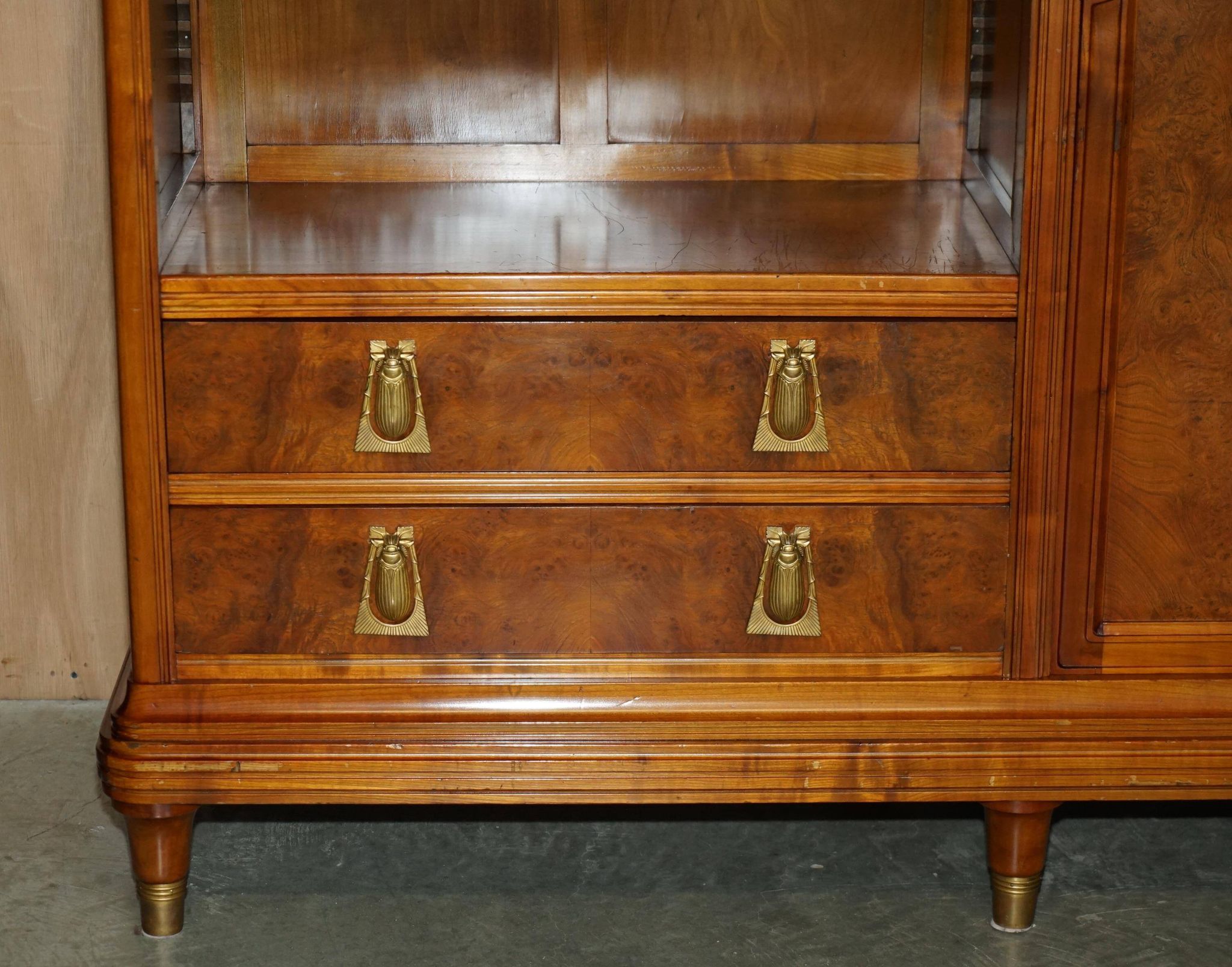 Art Nouveau library in burr walnut by Léon Jallot
