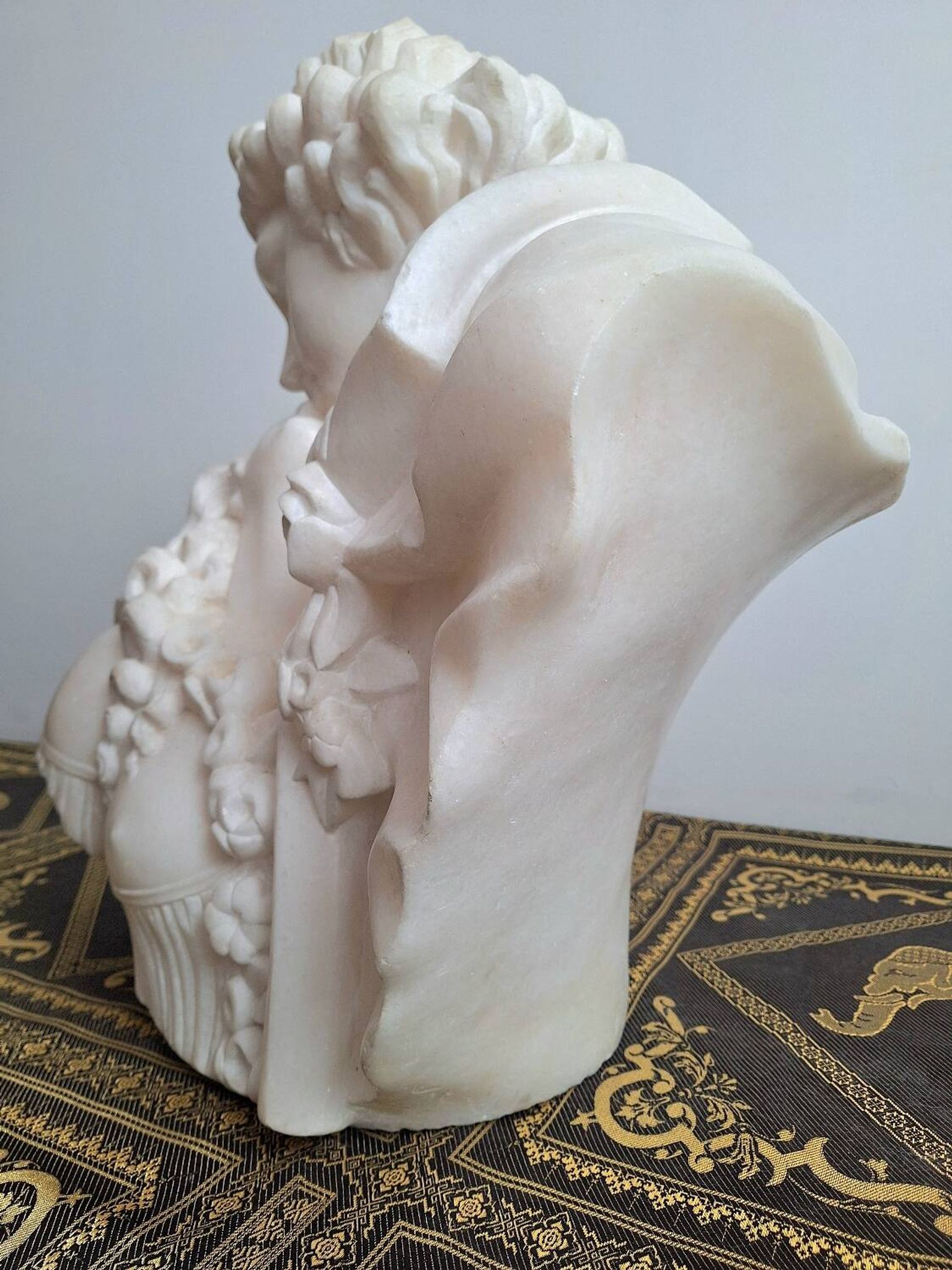 Large Carrara marble after Jean-Antoine Houdon, ancient bust “the