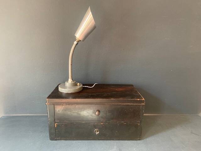Cogit chrome metal accent lamp, Art Deco lamp, industrial, flexible