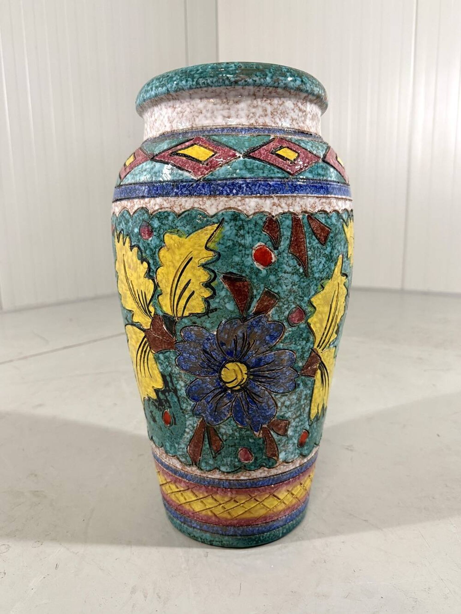 Large Italian pottery vase flowers floor vase 1960’s
