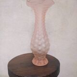 Pink frosted glass vase
