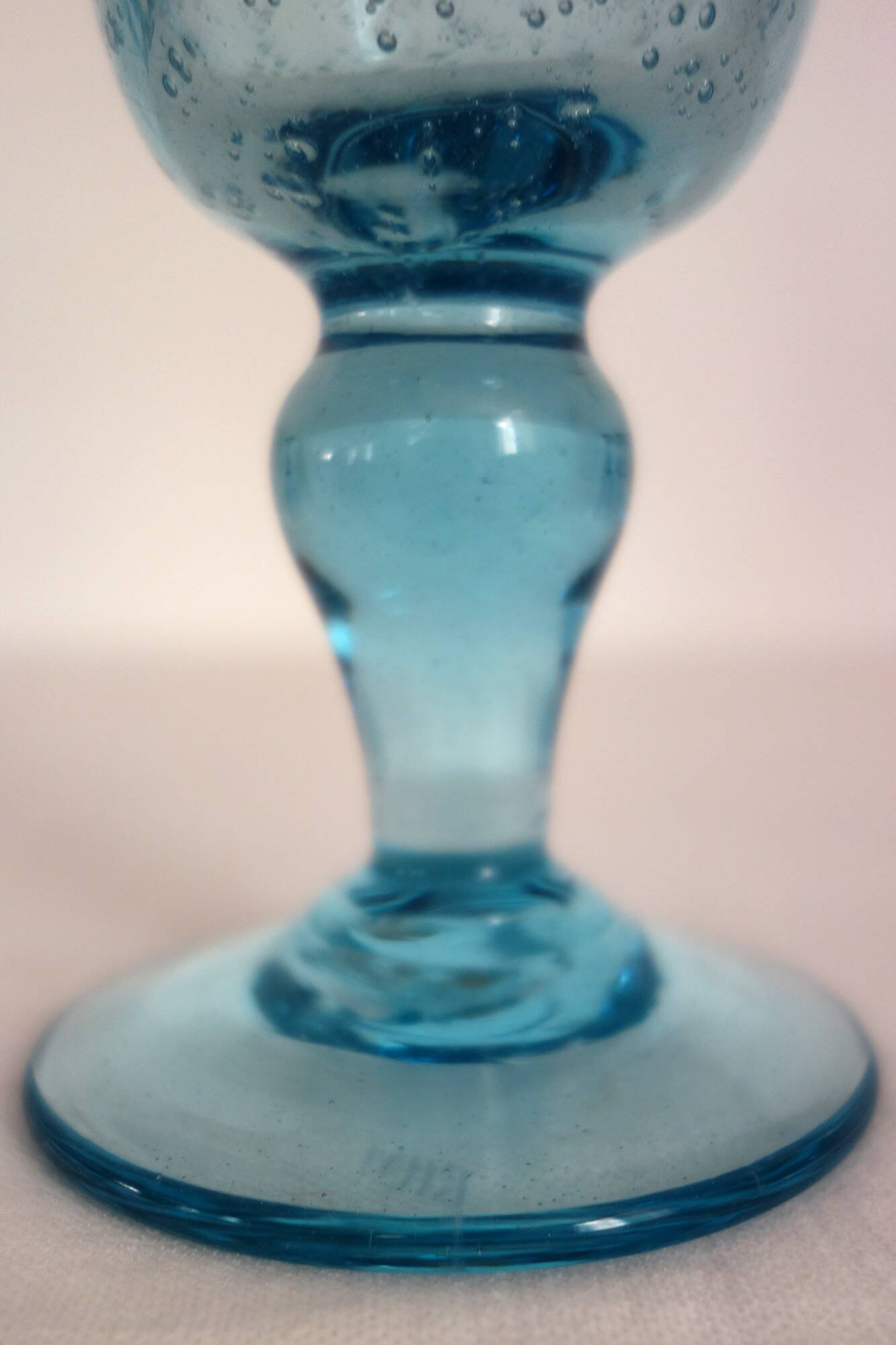 10 footed glasses from the biot glassworks in blown glass.