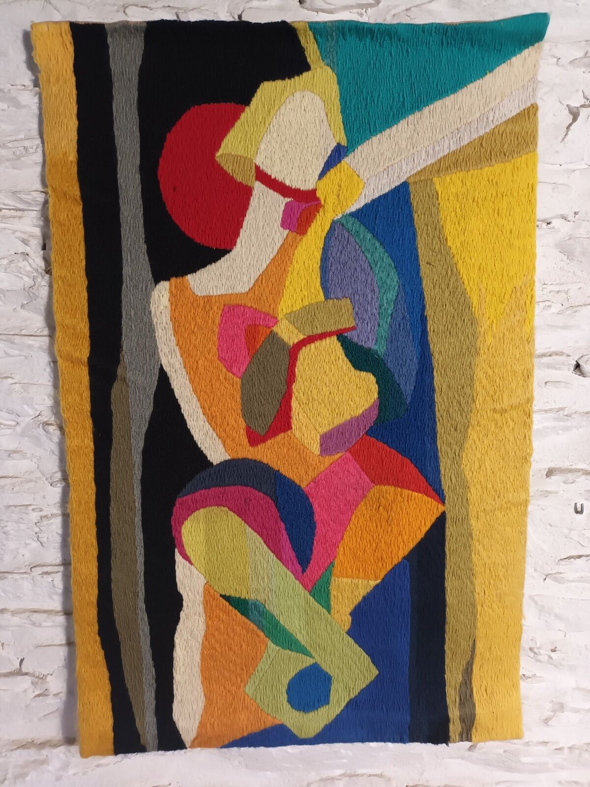 Cubist spirit wool tapestry