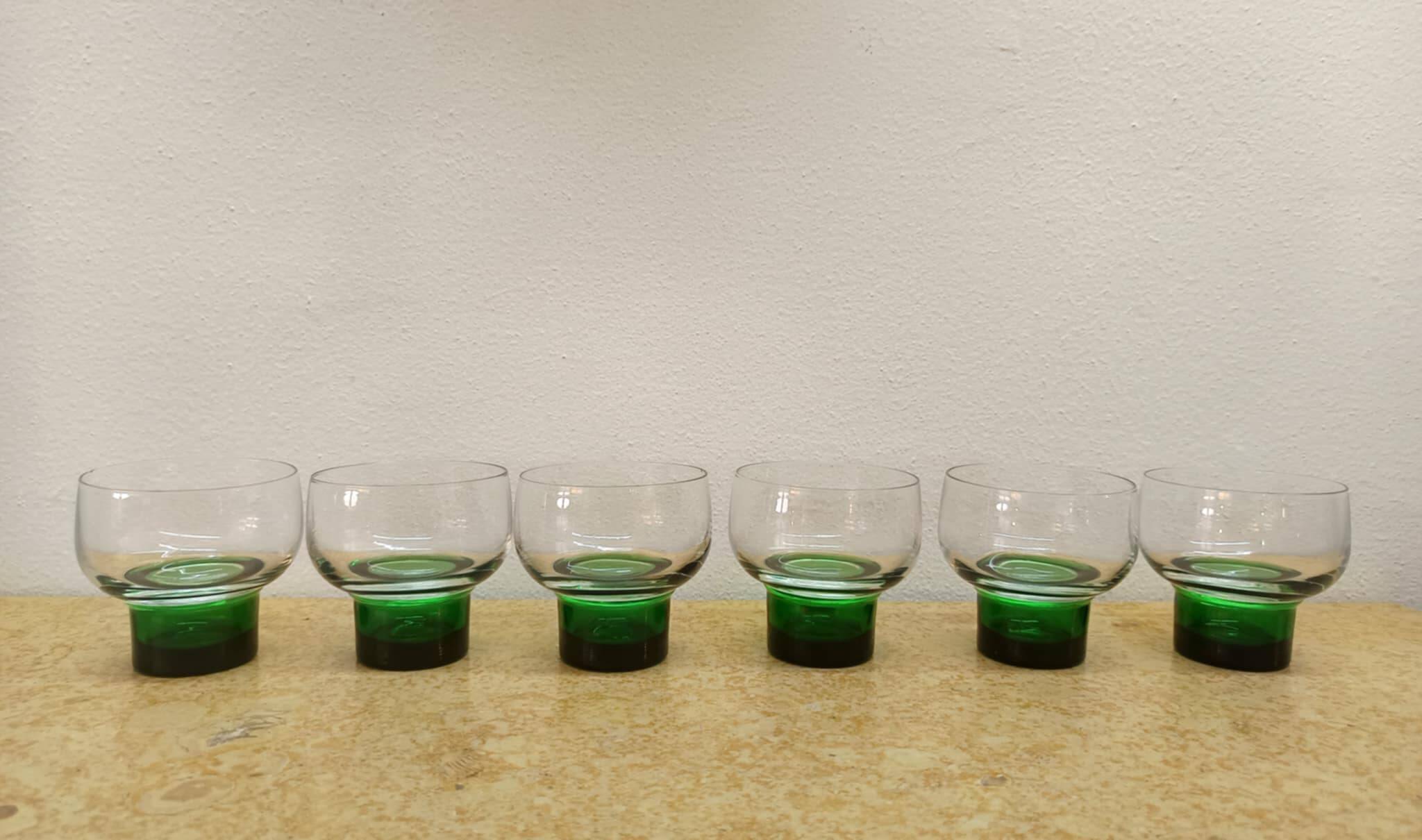Six verres Luminarc 1970 vert