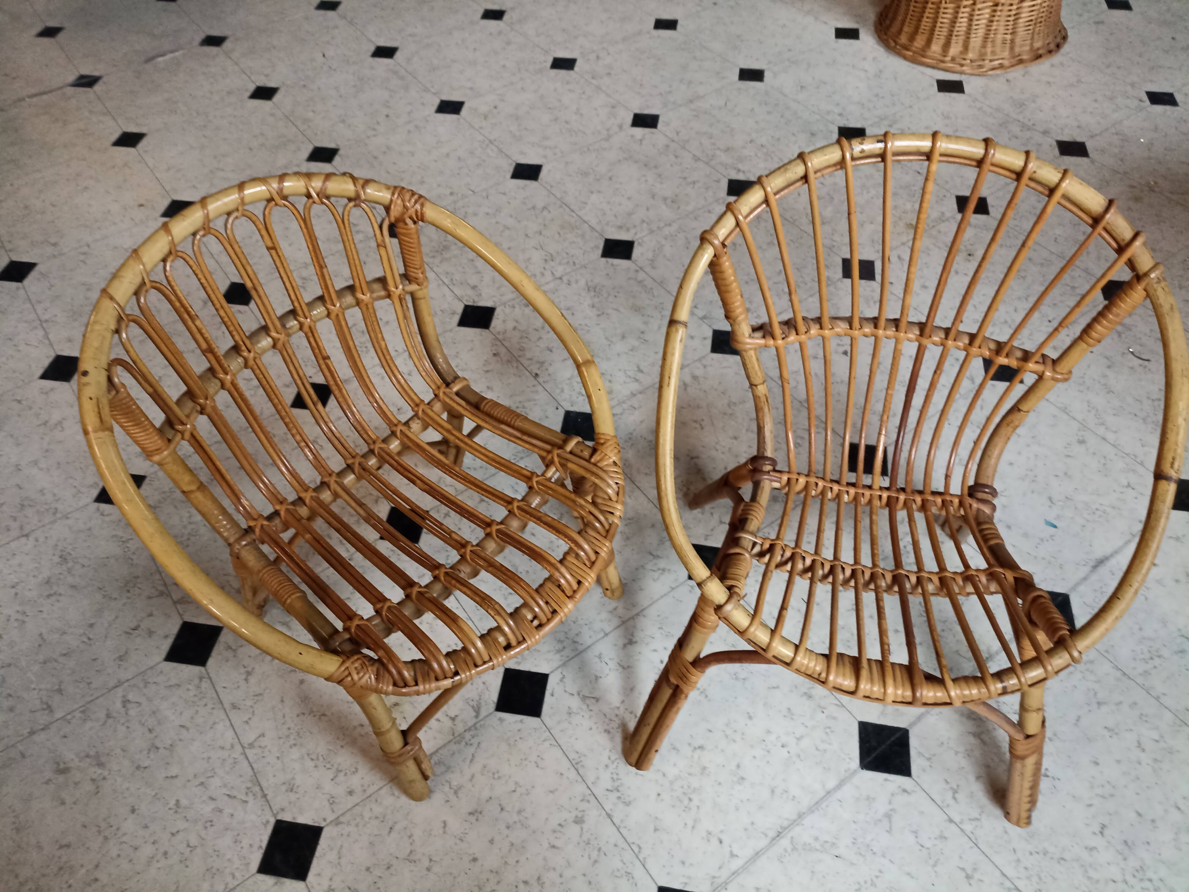 Fauteuil rotin enfant