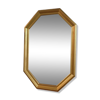 Mirror Solid wood frame hexagonal gilded