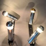 Pair of modernist chrome wall lights 1960.