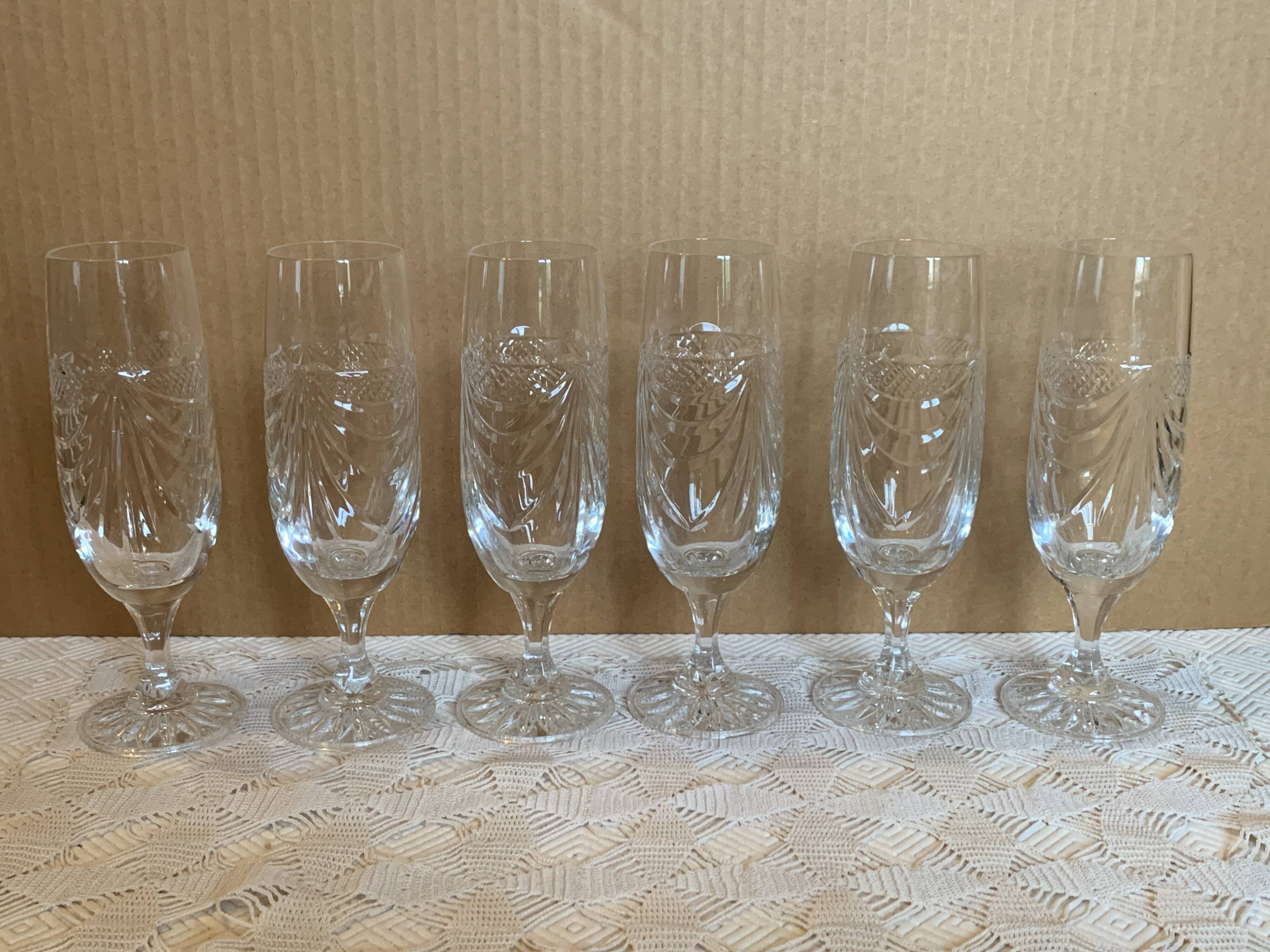 Crystal champagne flutes