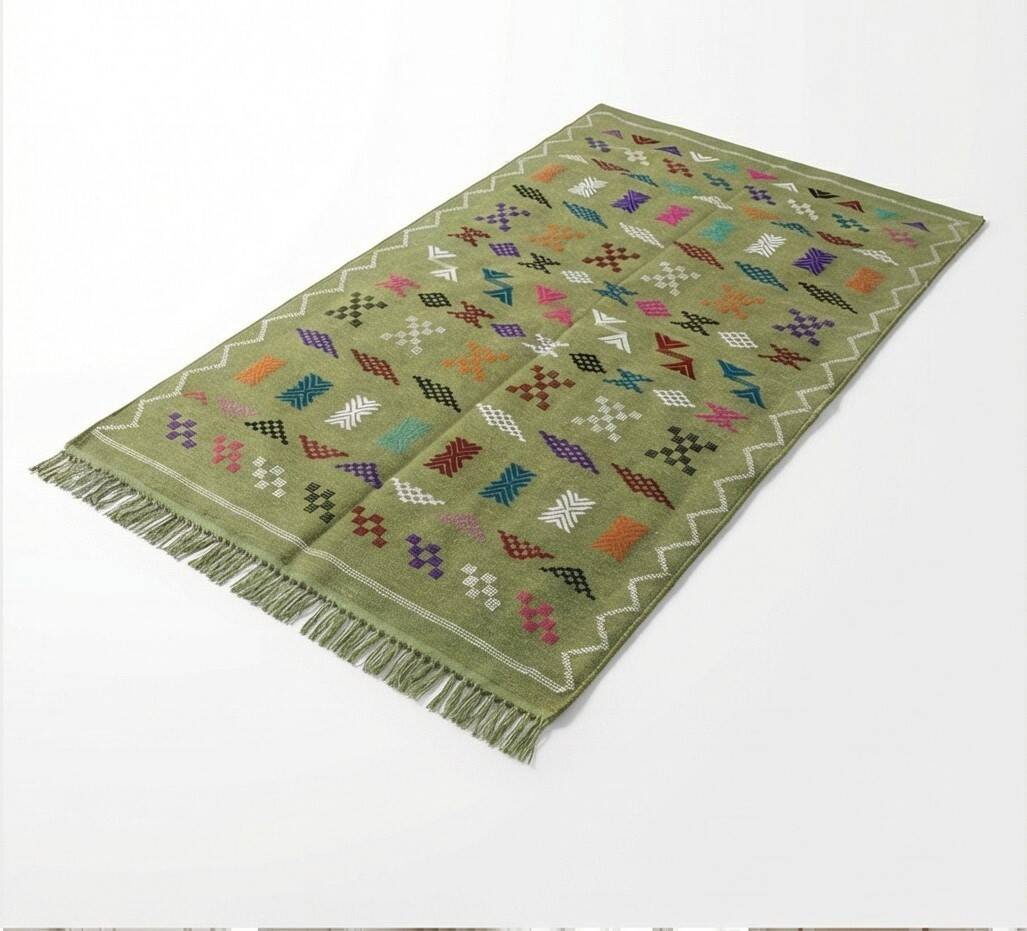 Small green Berber rug 100x150 cm