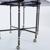Maison Jansen table à manger Royal extensible laque noire 1960