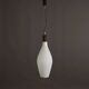 Vintage opaline glass and teak suspension, Italy, 1960s.