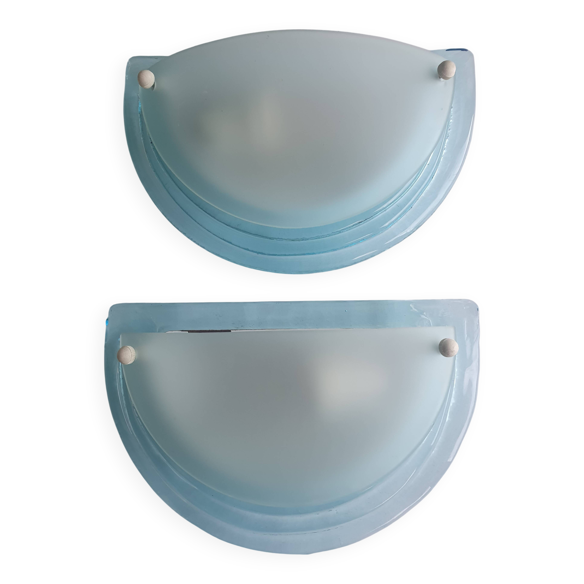 Pair of vintage half-moon wall sconces