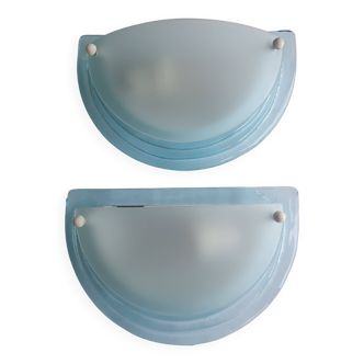 Paire d'appliques murales demi-lune vintage