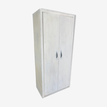 Armoire parisienne de cuisine en métal blanche