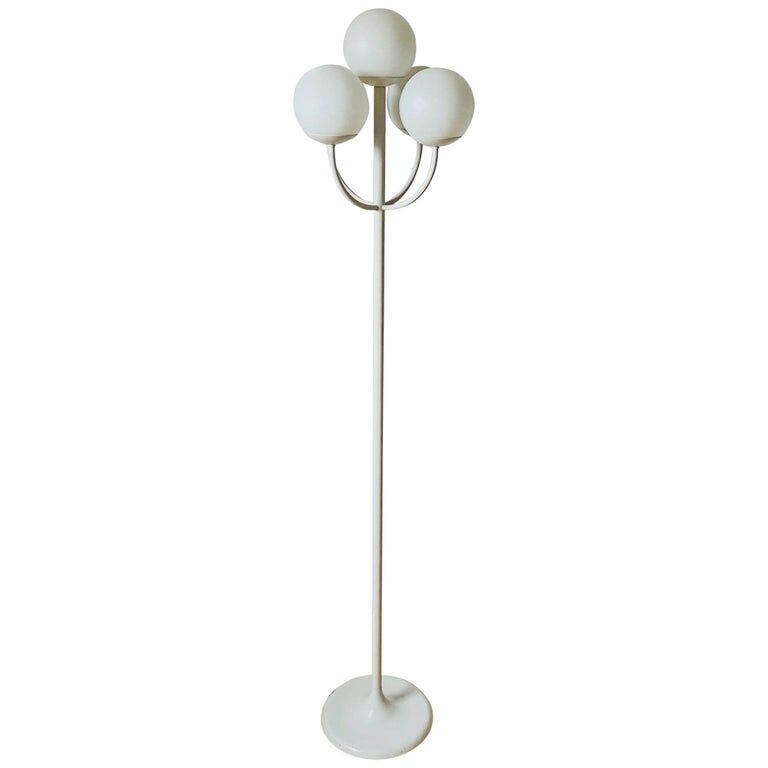 Kaiser white floor lamp, Germany, 1960s