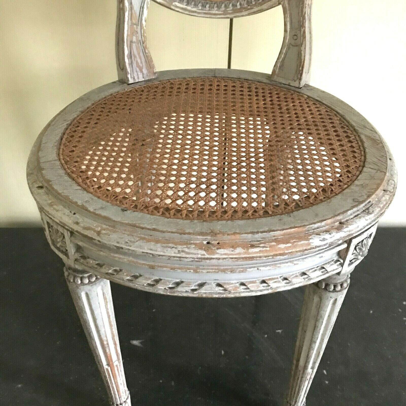 Louis XVI style chair in patinated beech XX century