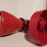 70's red lacquered metal wall spotlight