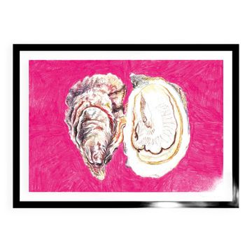 Drawing The Oysters - drawing shell in colored pencil