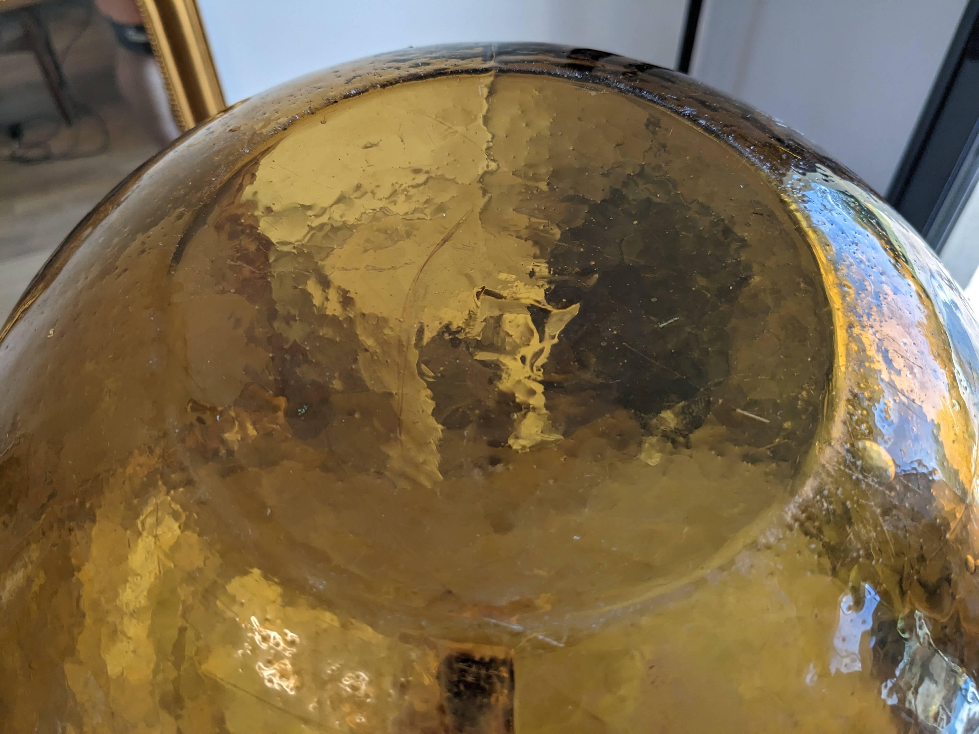 Amber demijohn 25L – mouth-blown – vintage decorative object