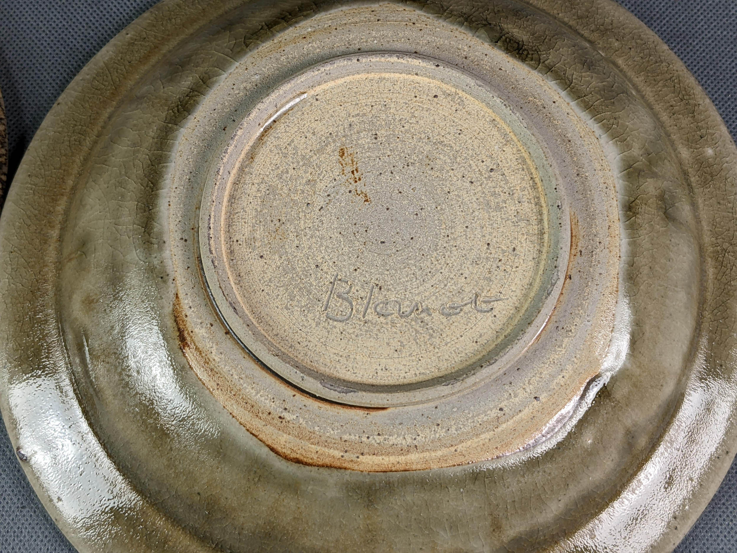 Blanot stoneware, series of 6 hollow plate vintage