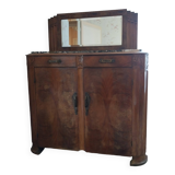 1930s art deco wood and marble buffet