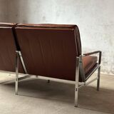 Design two-seater sofa Model FK 6720 from Fabricius & Kastholm, brown leather