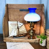 Vintage lamp "Virginia Beach" opaline & brass