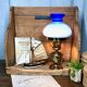 Lampe vintage “Virginia Beach” opaline & laiton