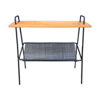 Modernista console metal and wood 1950