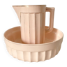 Digoin Sarreguemines earthenware pitcher and basin