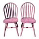 Pink slatted chairs