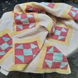 Plaid patchwork américain matelassé XIXème