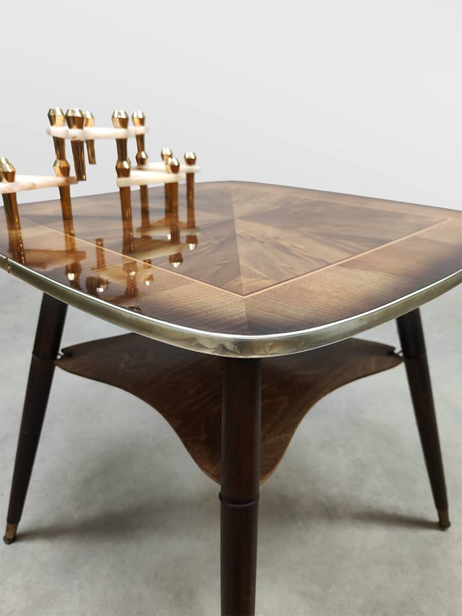 Vintage fifties wooden side table 'Art deco style'
