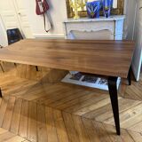 Ligne Roset Odessa Table – European Walnut / Black Base – New Condition