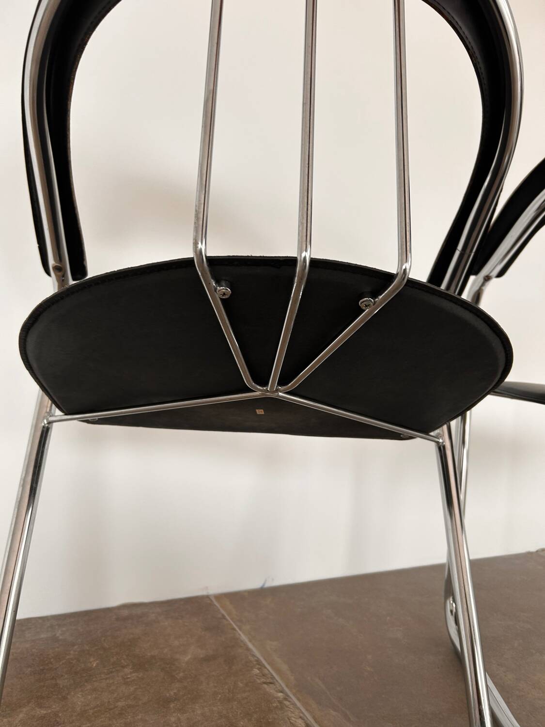 Chaises de bureau arrben italie années 70 chrome