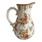 Polychrome ironstone milk jug "Louis XV" U&C Sarreguemines