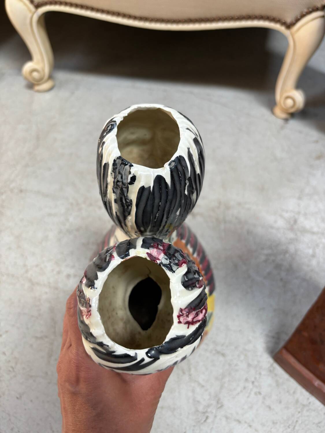 Double ceramic Face Vase