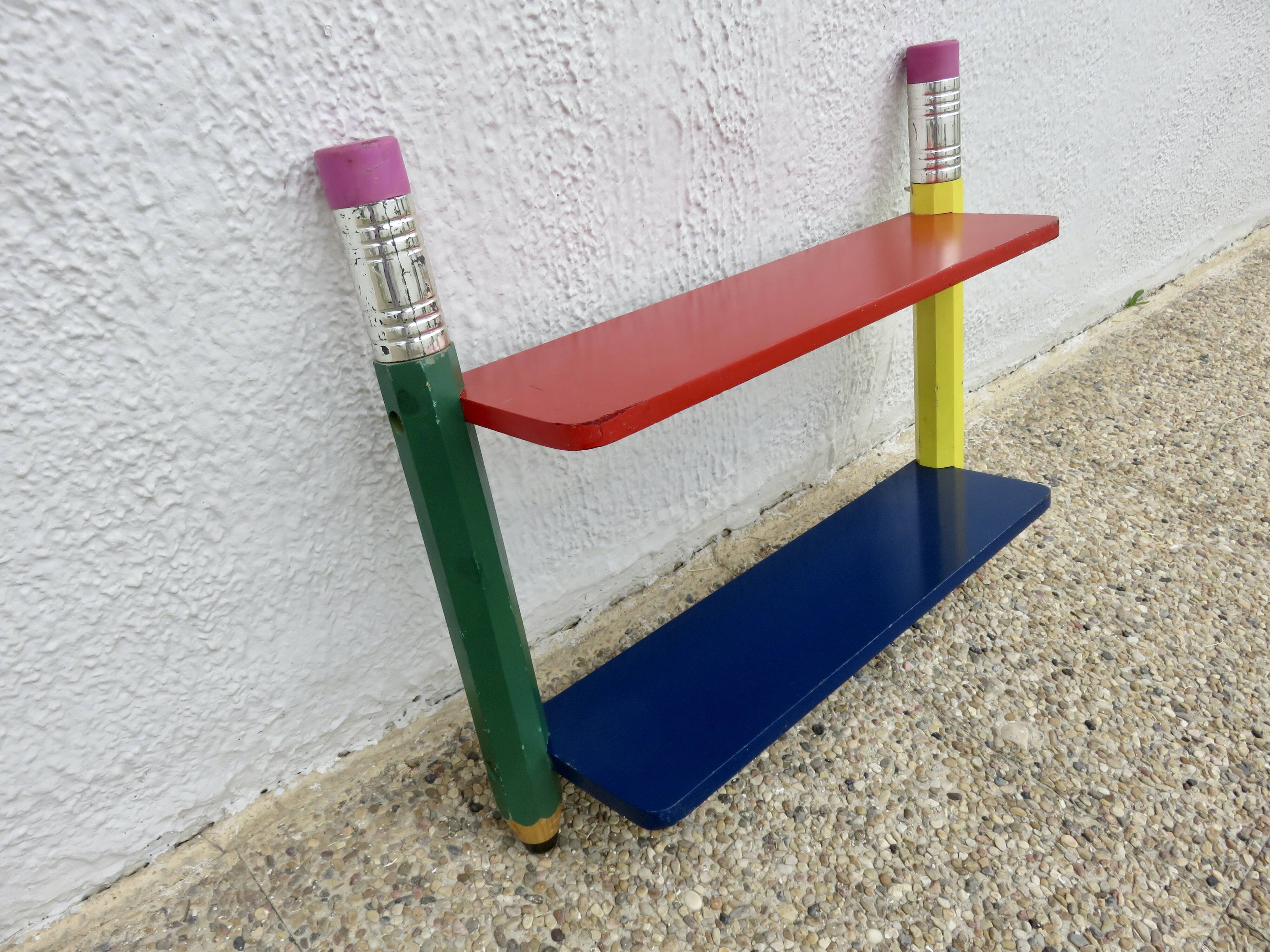 "Pencil" wall shelf designed by Pierre Sala, 1980