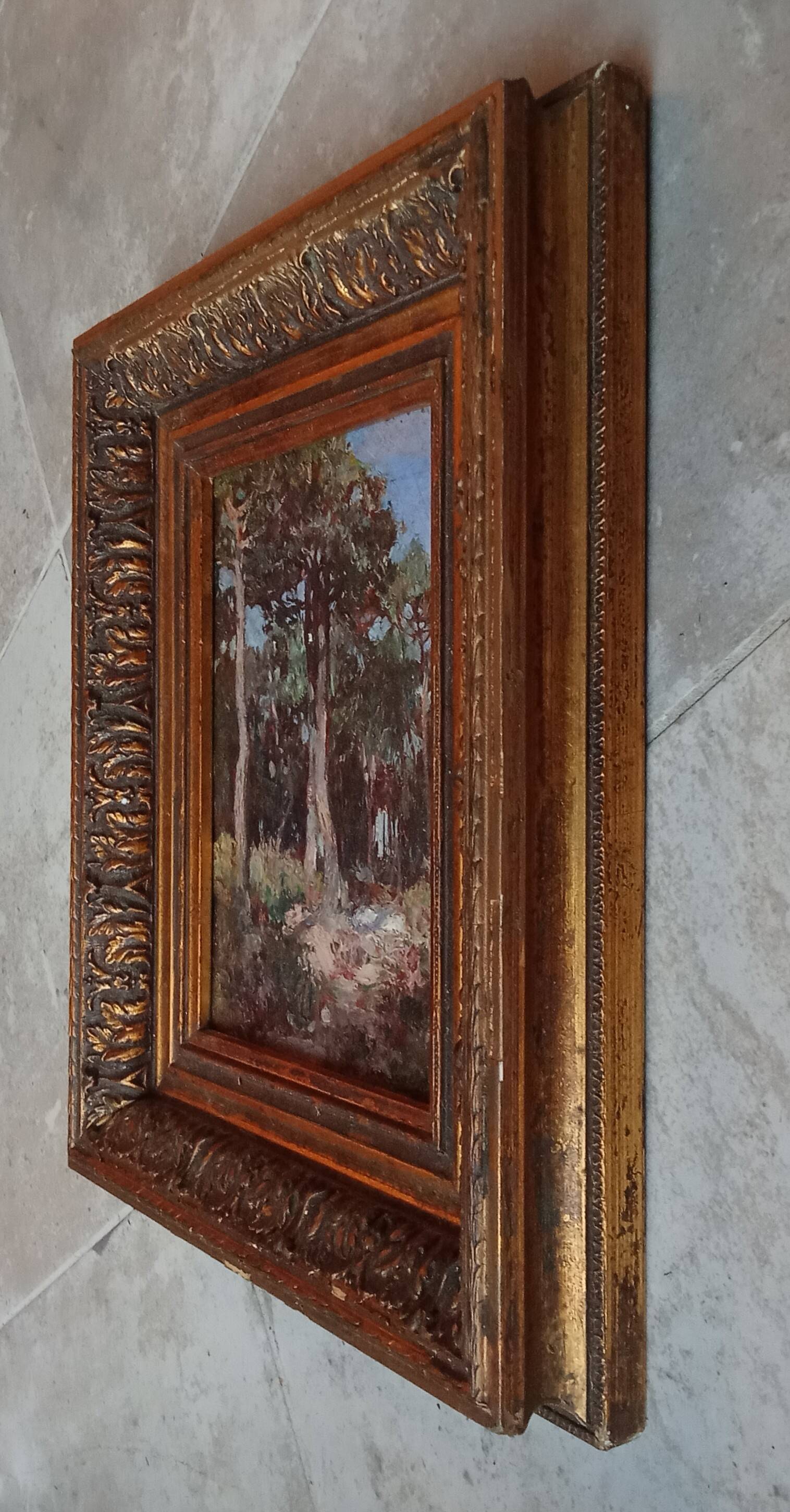 Antique landscape painting, gilt frame