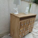 Vintage craft furniture in raw wood.