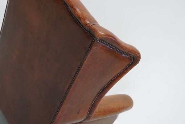 Fauteuil club vintage en cuir couleur cognac, pays-bas fauteuil club vintage en cuir couleur cognac, pays-bas