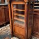 Empire style display case in cherry wood