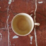 Three large stoneware cups with floral pattern, art deco