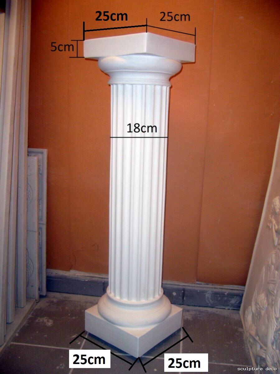 Doric column pillar stele deco plaster of cast reinforced with filasse