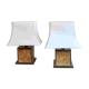 Paire de lampes en loupe d'orme, années 70