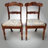 Pair of English Mahogany Sheraton Side Chairs, 1830s