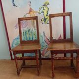 Two Lorraine oak chairs
