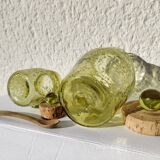Mustard pot & blown glass jar Yellow "BIOT"