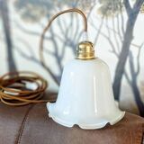 Vintage opaline portable lamp