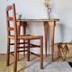 Tapered leg console table - bean-shaped canvas top